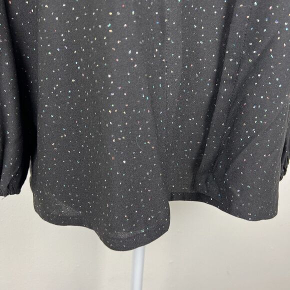 Ample Togs 2 Piece Cardigan Tank Top Set Women Extra Large Black Sparkly Shiny - Picture 10 of 16